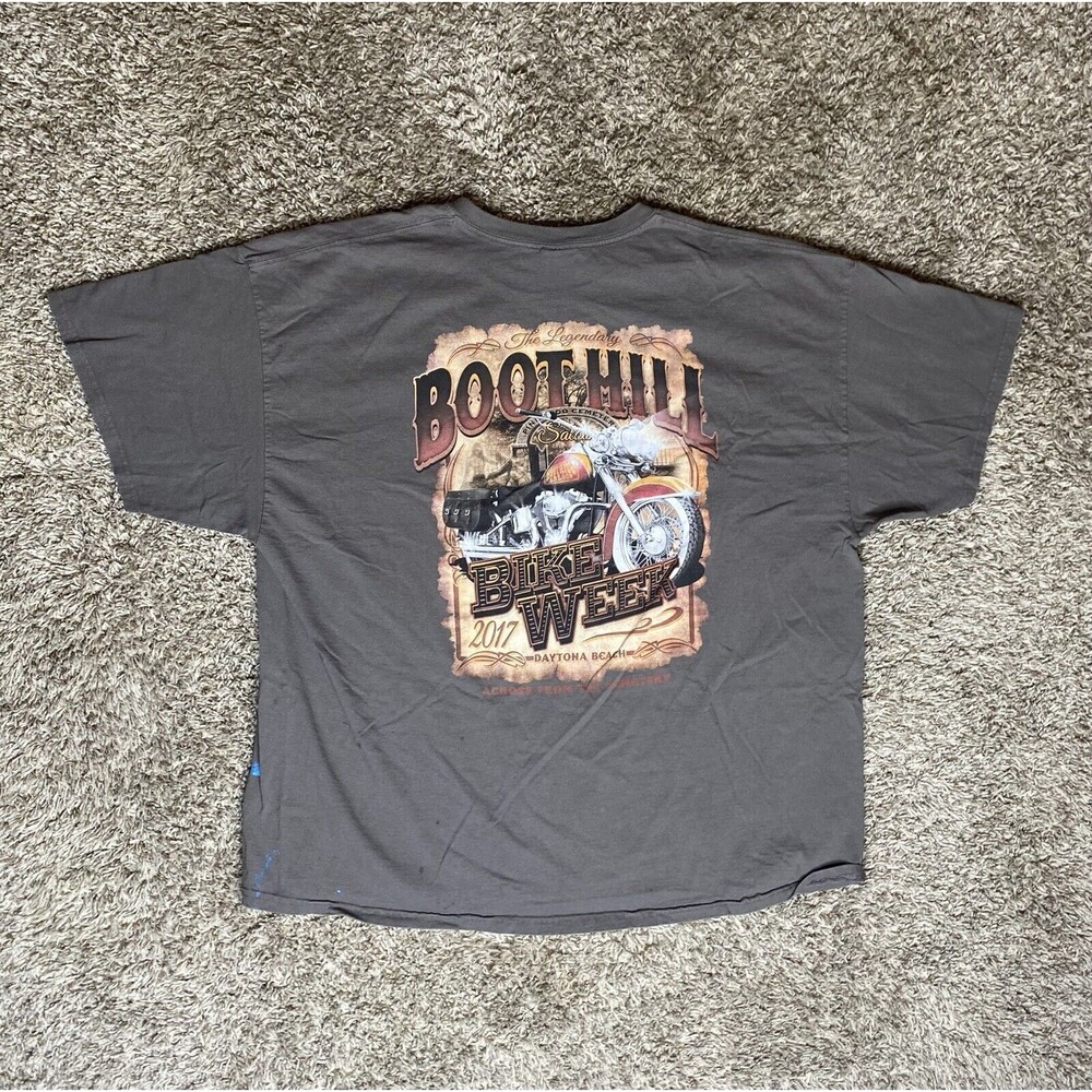 Thrashed 2017 Boothill Saloon Bike Week Motorcycle Stained Tee - Men’s Size 3XL